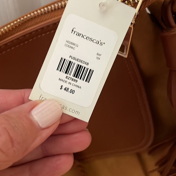 Francesca’s faux suede bag- NWT rich chestnut color - Picture 4 of 4